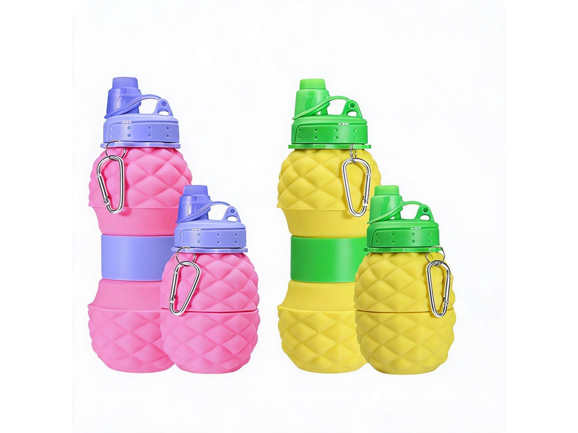 Botella De Agua Plegable De Silicona De 600 Ml Henten Home (2 Unidades)
