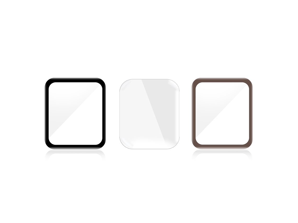 Película De Prensa Térmica Para Apple Smart Watch Con Cobertura Curva Y Protección Hd 44mm 3 Piezas Oro Negro Transparente