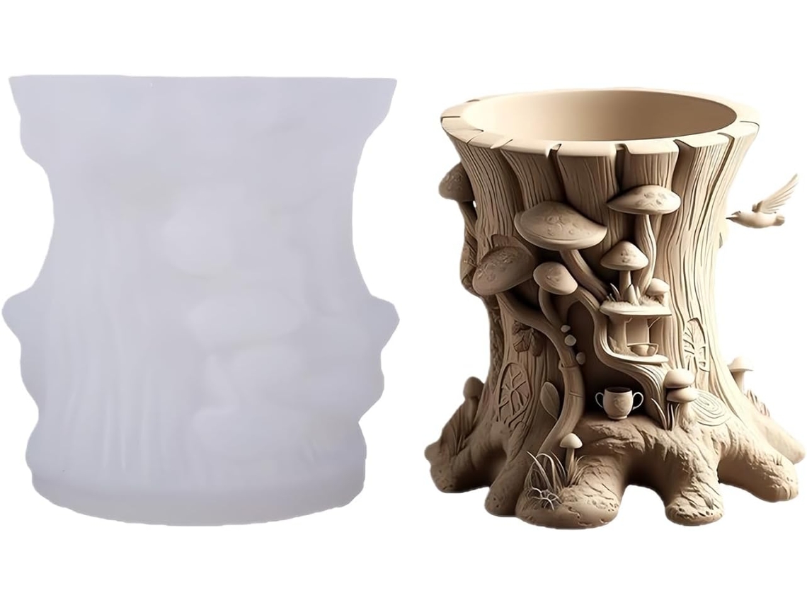 Molde De Silicona Multifuncional Con Forma De Tocón De Árbol Para Manualidades.