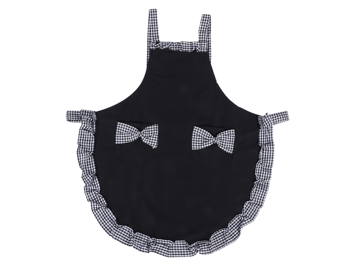 HYMNORA Delantal Femenino Vintage con Lazos y Encaje con Bolsillo para Cocina y Accesorios de Cocina