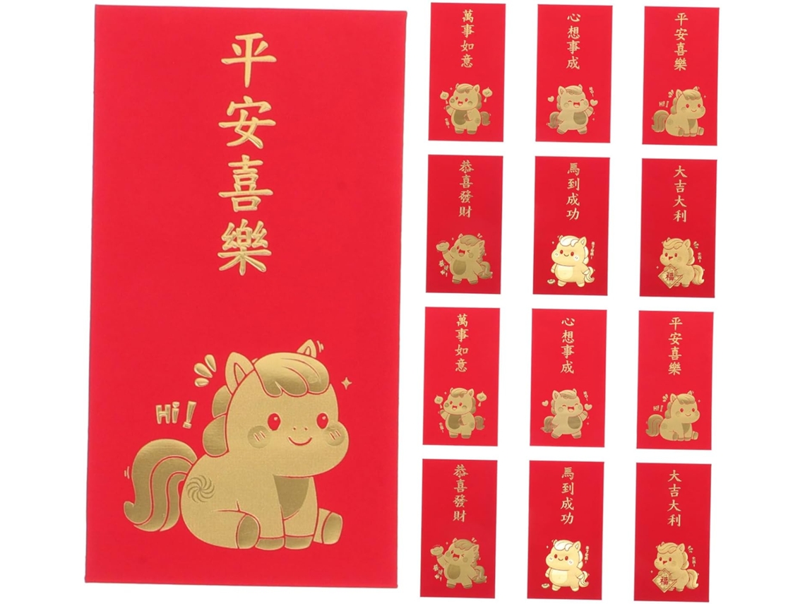 Sobres Rojos Del Año Del Caballo, 60 Unidades, Papel Resistente, Diseños Creativos Para El Nuevo