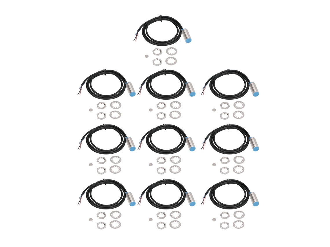 Juego De 10 Sensores De Proximidad Inductivos Magnéticos Npn Njk-5003c Con Tuerca Y Papel De Lija.