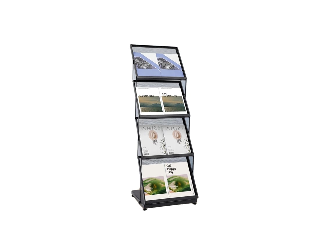 Suporte Para Revistas, Material De Ferro, Design Dobrável, 4 Níveis, Pés Antiderrapantes, Uso Versátil