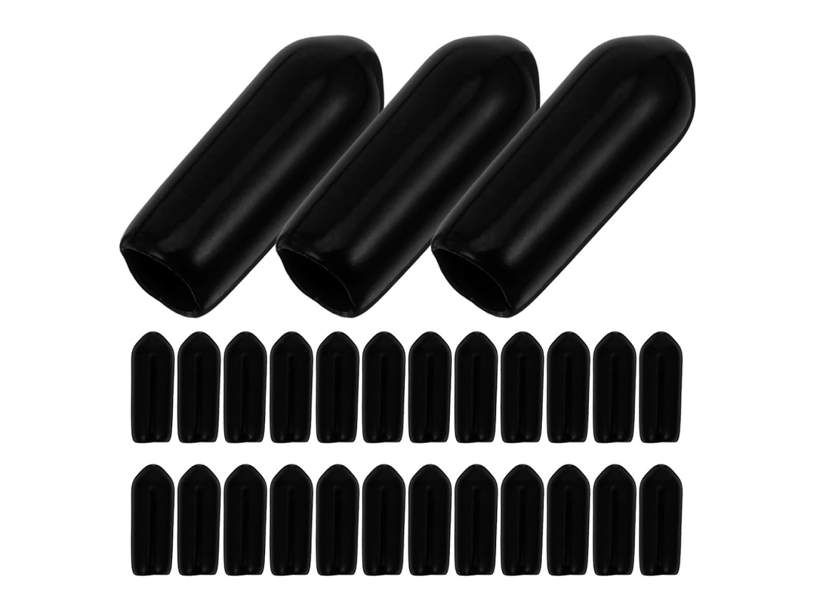 Paquete De 200 Tapas De Goma Negras De 5 Mm Para Ganchos De Paneles Perforados.