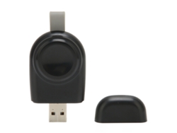 Cargador inalámbrico EOOCOO con base de carga negra, fuerte fricción magnética y portátil.