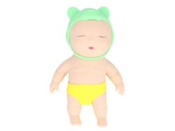 Jinwei-muñeca De Arena Squeezy Estirable Para Aliviar El Estrés Juguete Sensorial Con Gorro Verde
