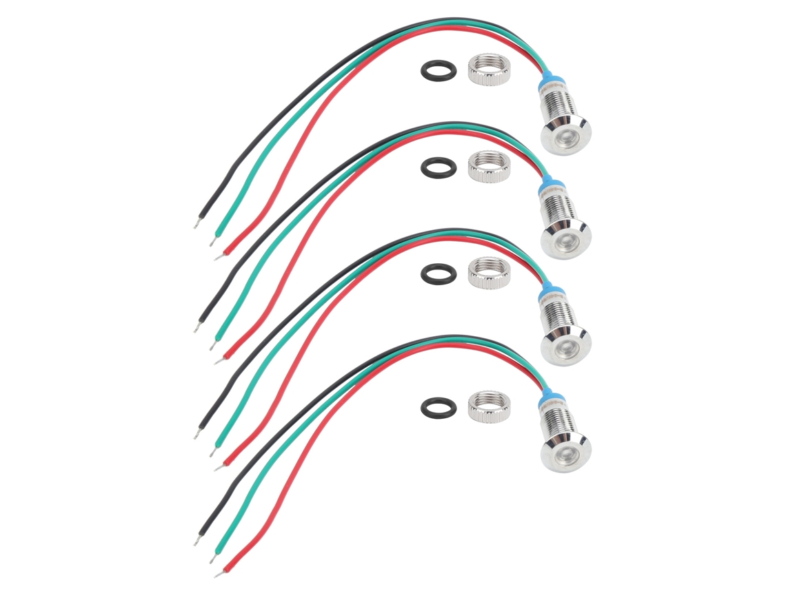 Indicador Led, Metálico, 8 Mm, Cátodo Común, 12-24 V, Rojo Y Verde, Componentes De Control Industrial.