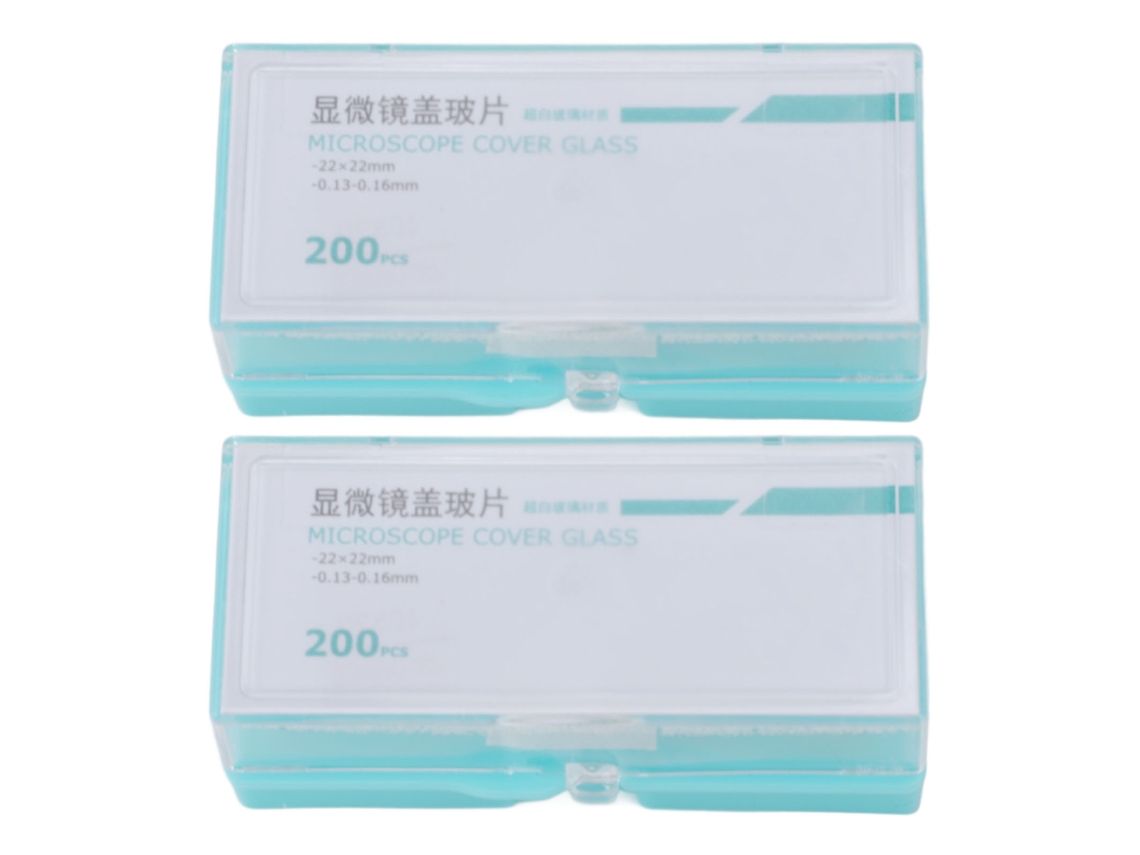 400 Piezas Cubiertas De Microscopio Cuadradas De Vidrio Con Esquinas Redondeadas 22x22mm Para Microscopio
