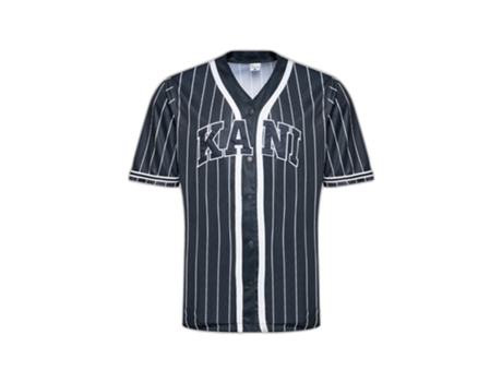 Camiseta de Hombre para Béisbol KARL KANI Serif Pinstripe Tam Negro (M)