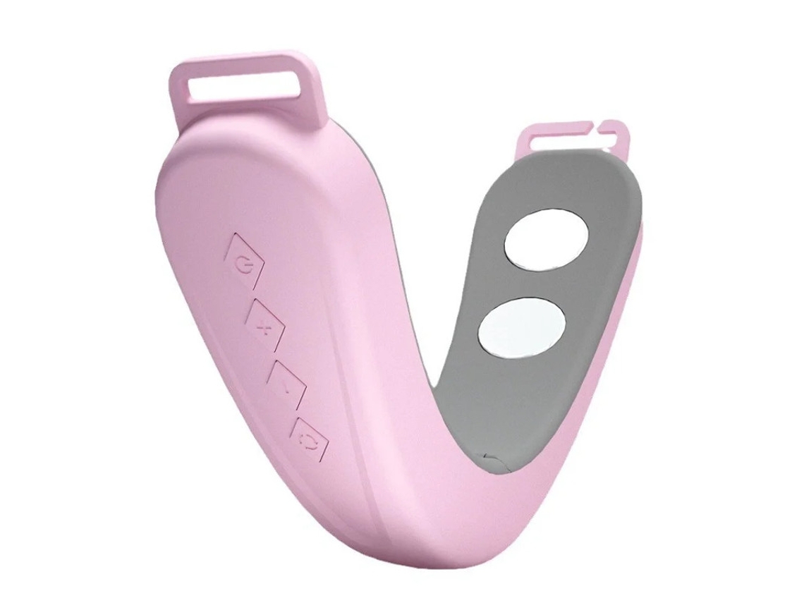 Lifting facial portátil y reductor de papada, 12 niveles de intensidad con 6 modos, masajeador inteligente esculpidor rosa Yizhood