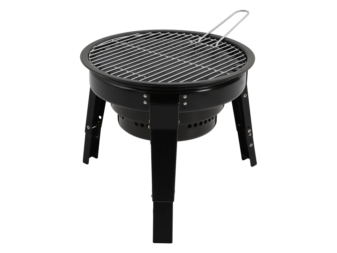 Parrilla de carbón, diseño portátil, incluye accesorios para barbacoa, color negro.