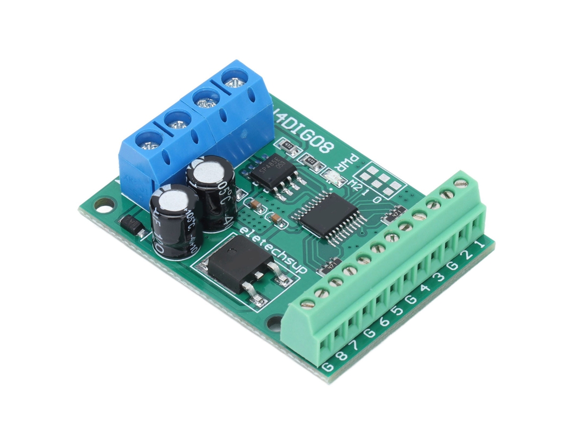 Módulo de control de entrada/salida de 8 canales 2026as, placa controladora RS485 TTL de 9600 bps N4dig08