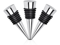 3 Tapones De Vino Reutilizables De Metal Plateado, Para Vino Tinto/prosecco/champán/cerveza