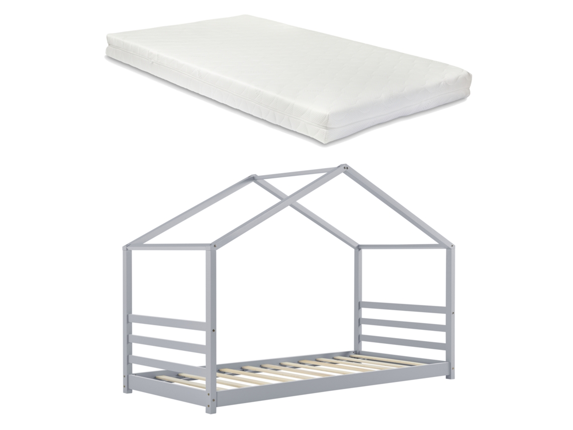 Estructura de Cama Infantil [EN.CASA] (Gris - Madera - 90x200cm)