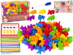 Tarjetas de actividades educativas con animales, clasificador y conteo, 60 piezas B.active