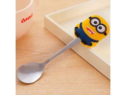 Cuchara De Acero Inoxidable Creativa Y Adorable Con Mango De Silicona Para Café Y Aperitivos - Double Eyes Dad