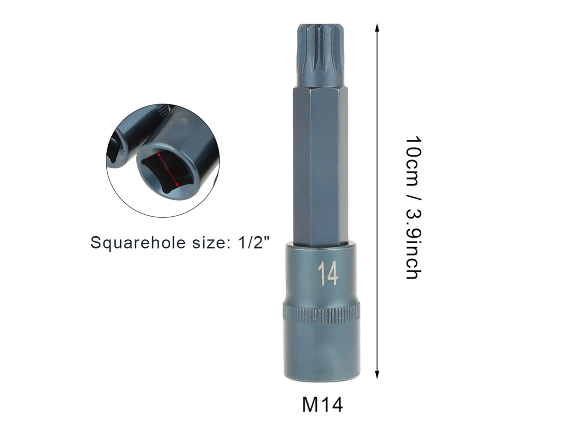 Destornillador Eléctrico De 12 Puntos, Broca De Estrella, Socket 1/2" 100mm (m14), Herramienta De Conducción