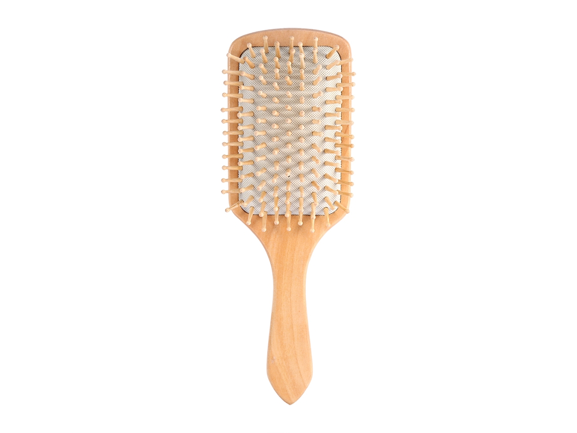 Peine De Madera Natural Antiestático Con Almohadilla Para Cuidado Del Cabello Y Masaje (blanco)