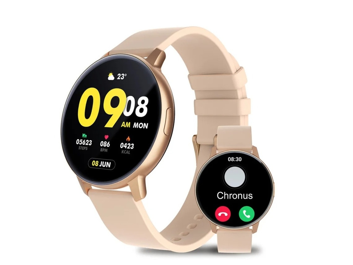Reloj inteligente S48t con Bluetooth, monitor de frecuencia cardíaca y presión arterial, pantalla AMOLED de 1,43 pulgadas, dorado, Bestvite