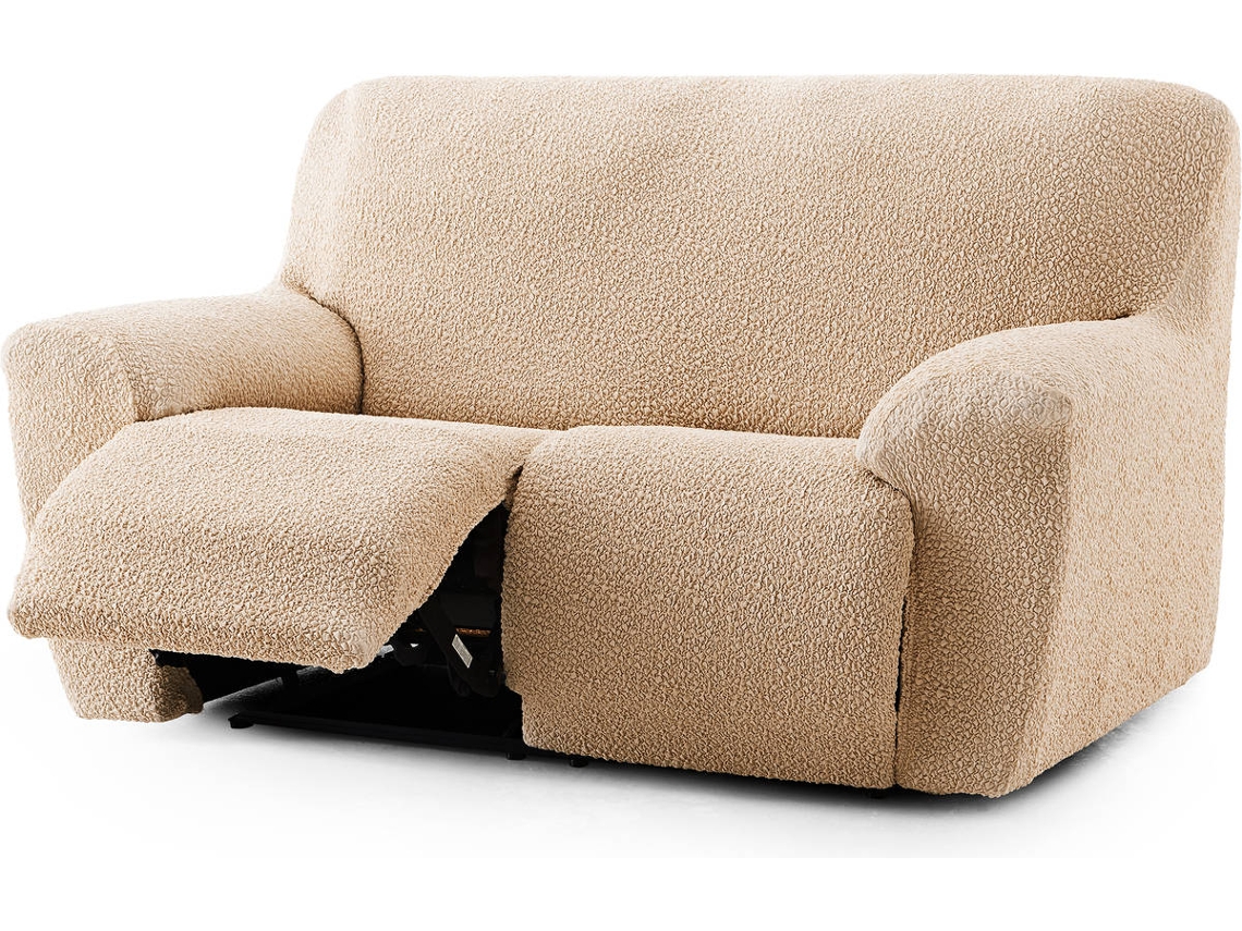 Funda Multielástica para Sofá Relax de 2 Plazas con 2 Asientos MILICA Spongy Marfil