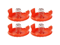 2026-linjou 4 Tapa De Bobina + 4 Resortes Piezas Repuesto Compatible Con Cortacésped Black+decker Rc-100-p