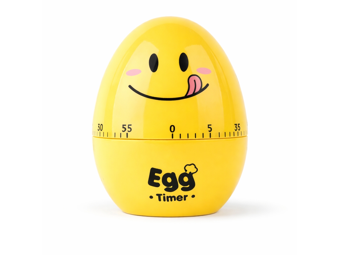 Temporizador De Cozinha Mecânico Em Forma De Ovo Sanda Sd-5423 Amarelo