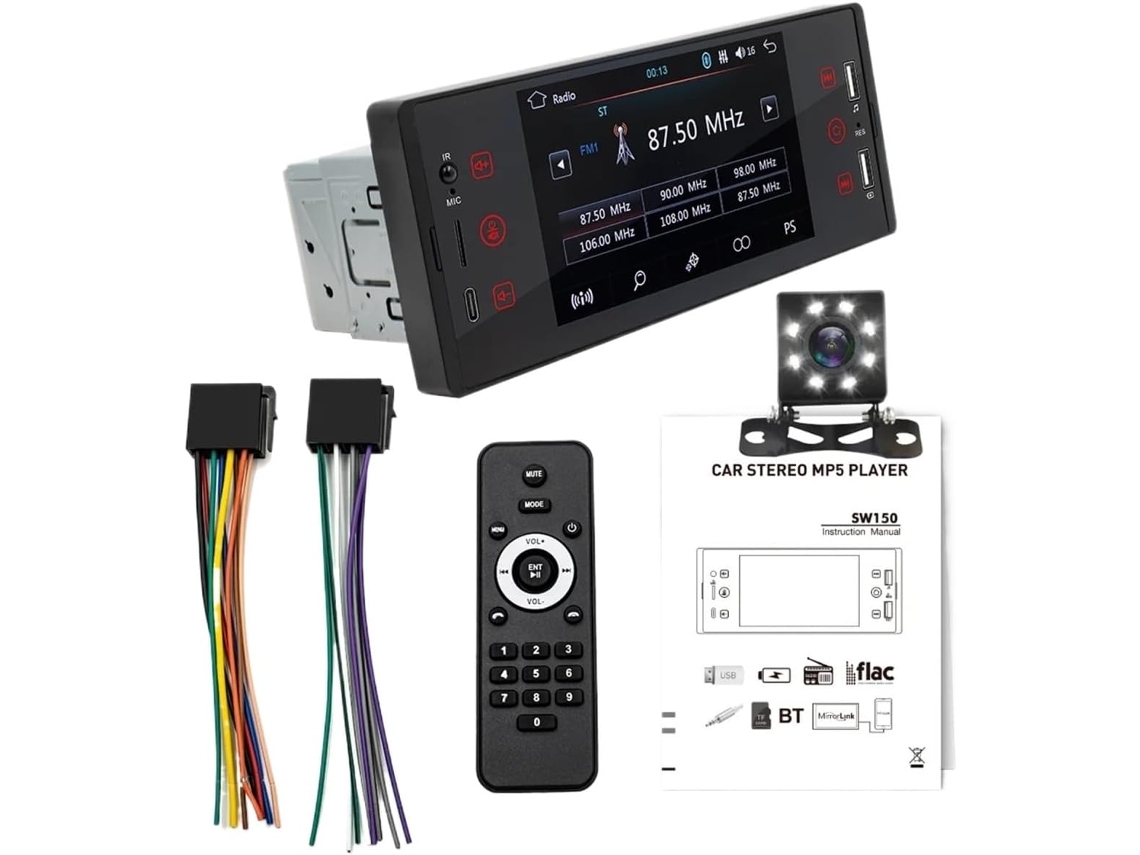 Reproductor Mp5 Para Coche De 5 Pulgadas Hd (ips) Con Radio Fm, Entrada De Vídeo Y Mirrorlink.