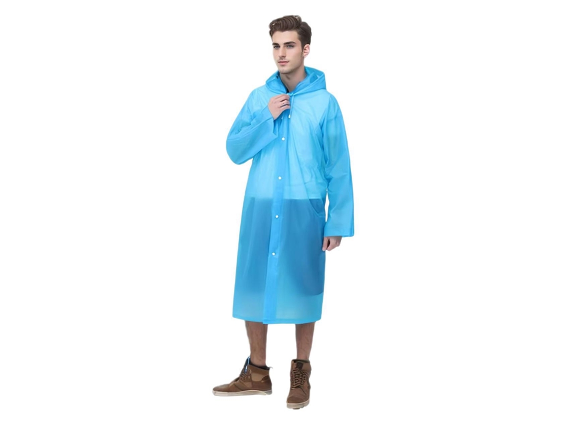 Chubasquero unisex Yuysan de una pieza, largo, grueso y desechable, ideal para senderismo y turismo, 100 g, color azul