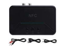 Receptor De Música Bluetooth Portátil Hifi Con Entrada Auxiliar De 3,5 Mm Y Adaptador De Audio Inalámbrico Nfc