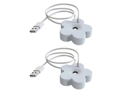 Mini humidificador para plantas, Creative Flower, USB, 2 unidades, Bestvite, blanco