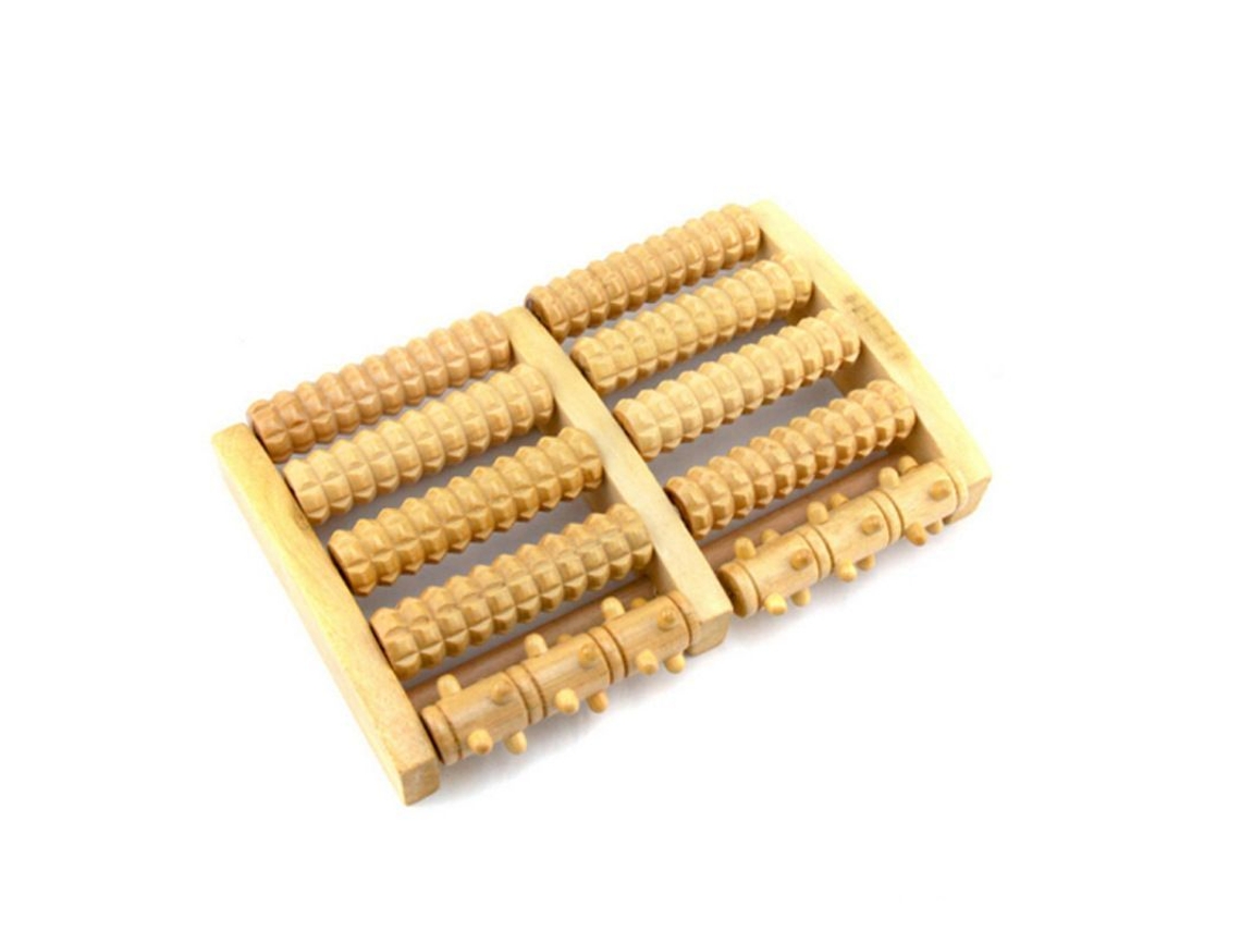Dan26-rodillo Masajeador De Pies De Madera Linjou Con Diseño Antideslizante Para Alivio Del Dolor Y Fasciitis Plantar