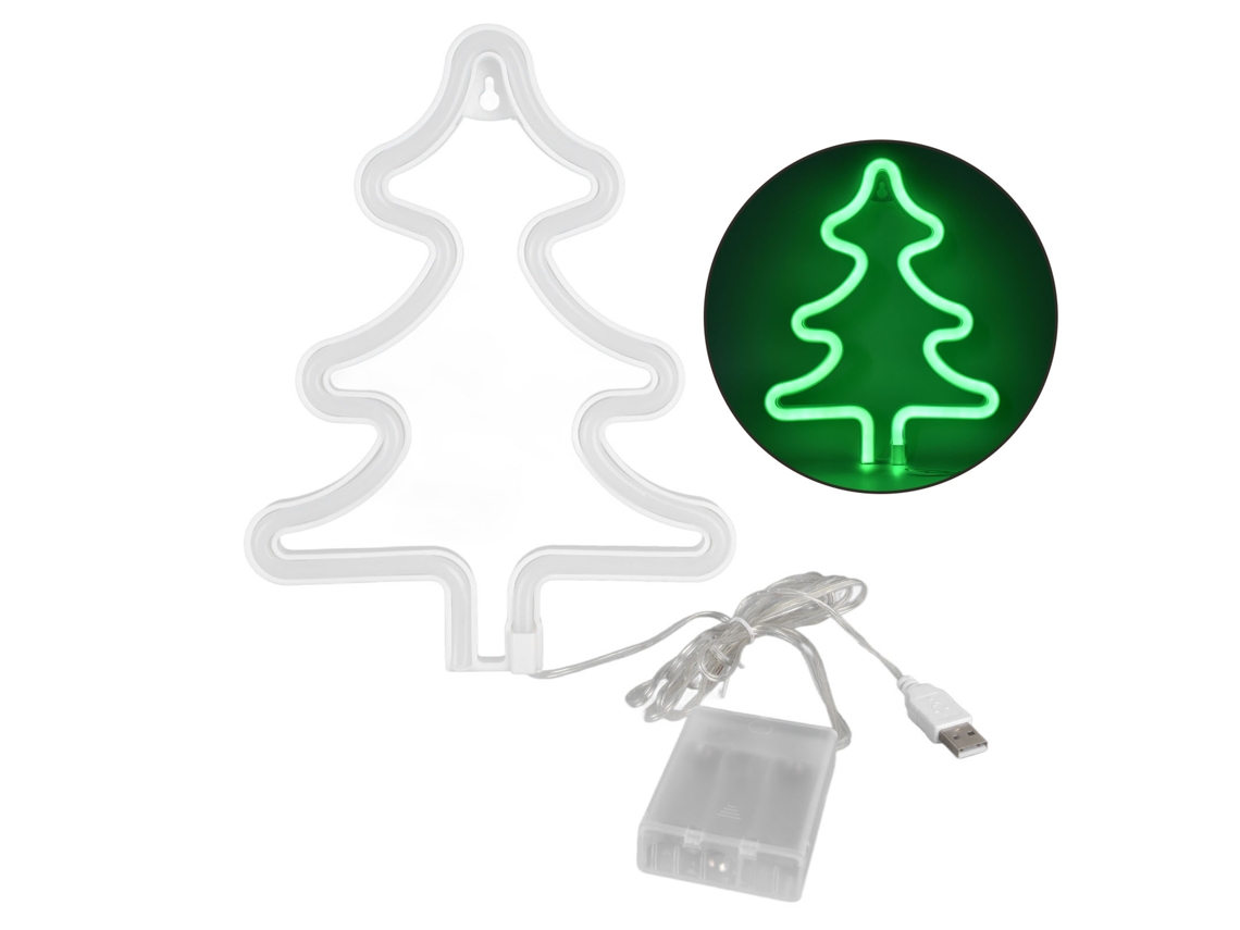 2026-señal De Luz Led Con Árboles De Navidad Verdes, Forma Única, Segura Y Estable, Ideal Para Dormitorio, Bar Y Fiesta