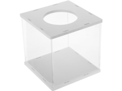 Caja transparente para sorteos, buzón de sugerencias, caja para recaudación de fondos, contenedor ligero, boletos, urna electoral.