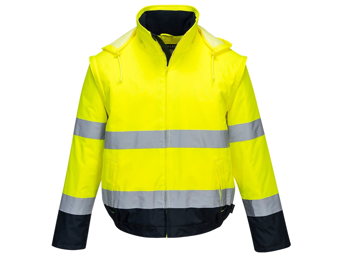 Chaqueta de alta visibilidad 2 en 1 Portwest Essential Lite / Azul marino y naranja / M