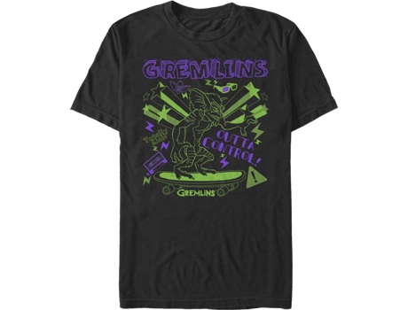 Camiseta Unisexo DEEPSTONE Outta Control Gremlins Negro (L)