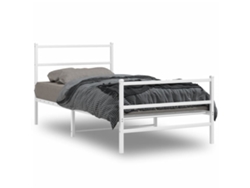 Estructura de cama con cabecero y patas VIDAXL metal blanco (100x200 cm)