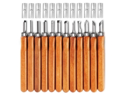 Kit de herramientas de acero SK5 de 12 piezas para tallar madera, cera y caucho.