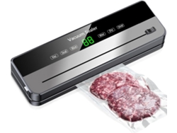 Máquina Selladora Al Vacío De Alimentos Equipada Con Máquina Cortadora, Selladora Automática Y Manual, Modos Seco Y Húmedo.