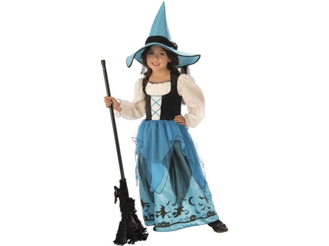 Fato de Menina DESFRAZAS Bruxa Celeste Azul E Preto (Tam: 8 a 10 anos)