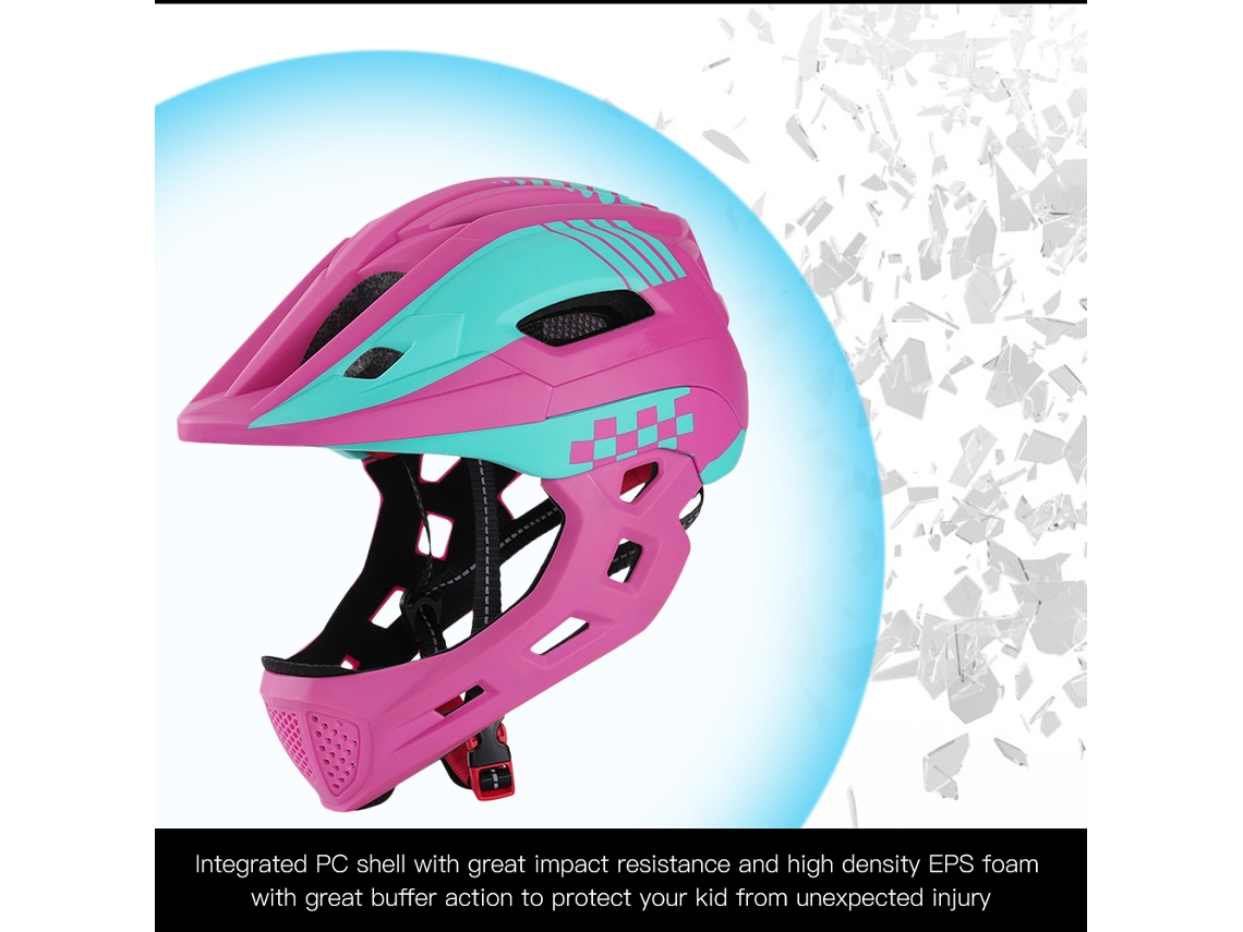 Casco Integral Para Niños Con Barbilla Desmontable Y Luz Trasera, Casco Ligero Y Transpirable Para Ciclismo, Patinaje Y Deportes