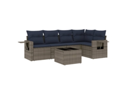 Maison Exclusive - Conjunto De Sofá De Jardín De 6 Piezas Con Cojines, Poliratán Gris
