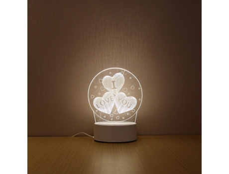SLOWMOOSE 4W-5V Creative Led 3D Night Light para decoración del hogar Love (I Love You)
