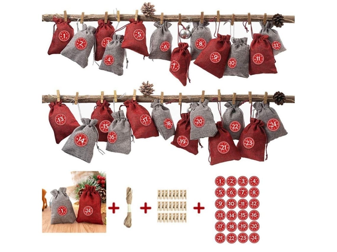 Decora La Bolsa Del Calendario De Adviento Navideño Y Crea Tus Propias Hojas Numeradas Adhesivas Personalizadas. Su Diseño Ergonómico Lo Hac