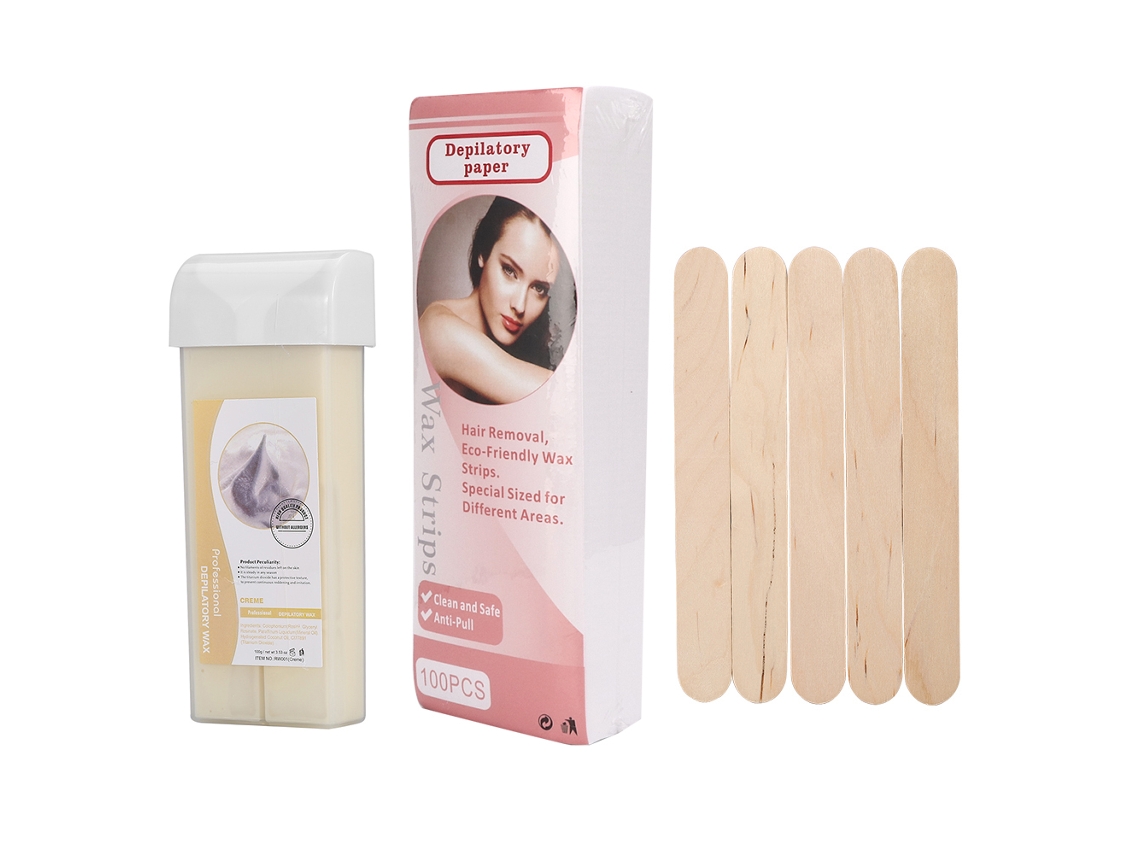 Vlrla-100g Depilatory Wax Conjunto Com 100pcs Paper 5pcs Spatulas