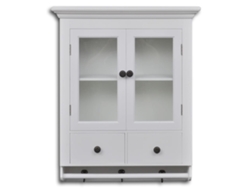 Armario De Cocina | Mueble De Cocina De Pared De Madera Y Puerta De Vidrio Blanco