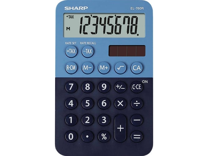 Calculadora Básica SHARP EL-760R Azul (8 dígitos)