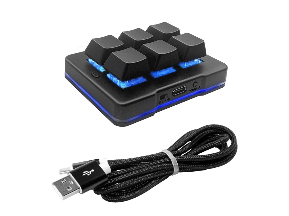 Teclado Mecánico Tri-modos Con 6 Teclas Programables Inalámbrico Bt 2.4g Cableado Para Juegos Y Oficina