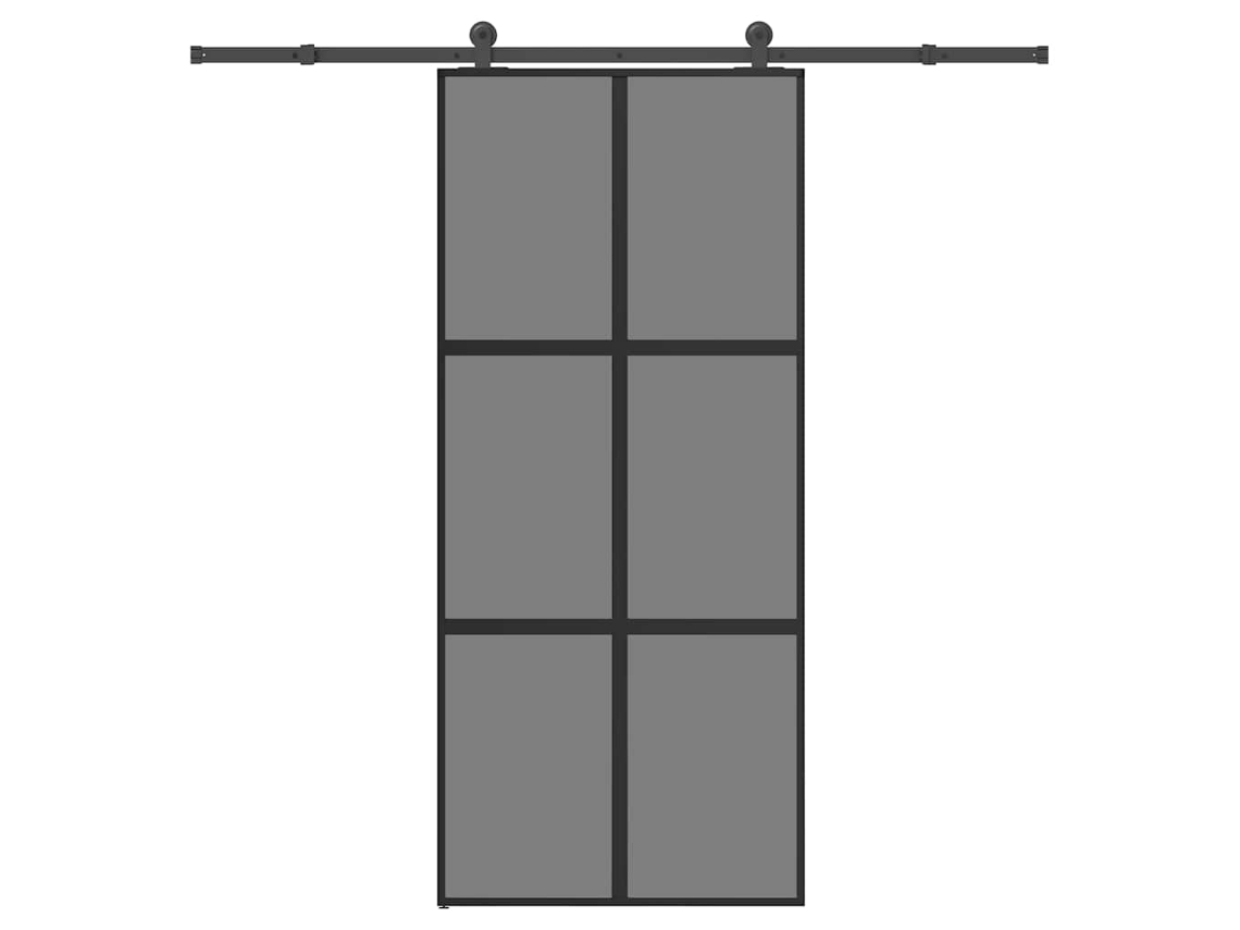 Puerta Corrediza VIDAXL Negro Aluminio (90x205 cm)