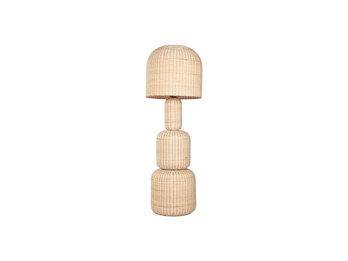 Lámpara de pie de ratán beige, 50x50x148cm ALEXANDRA HOUSE LIVING