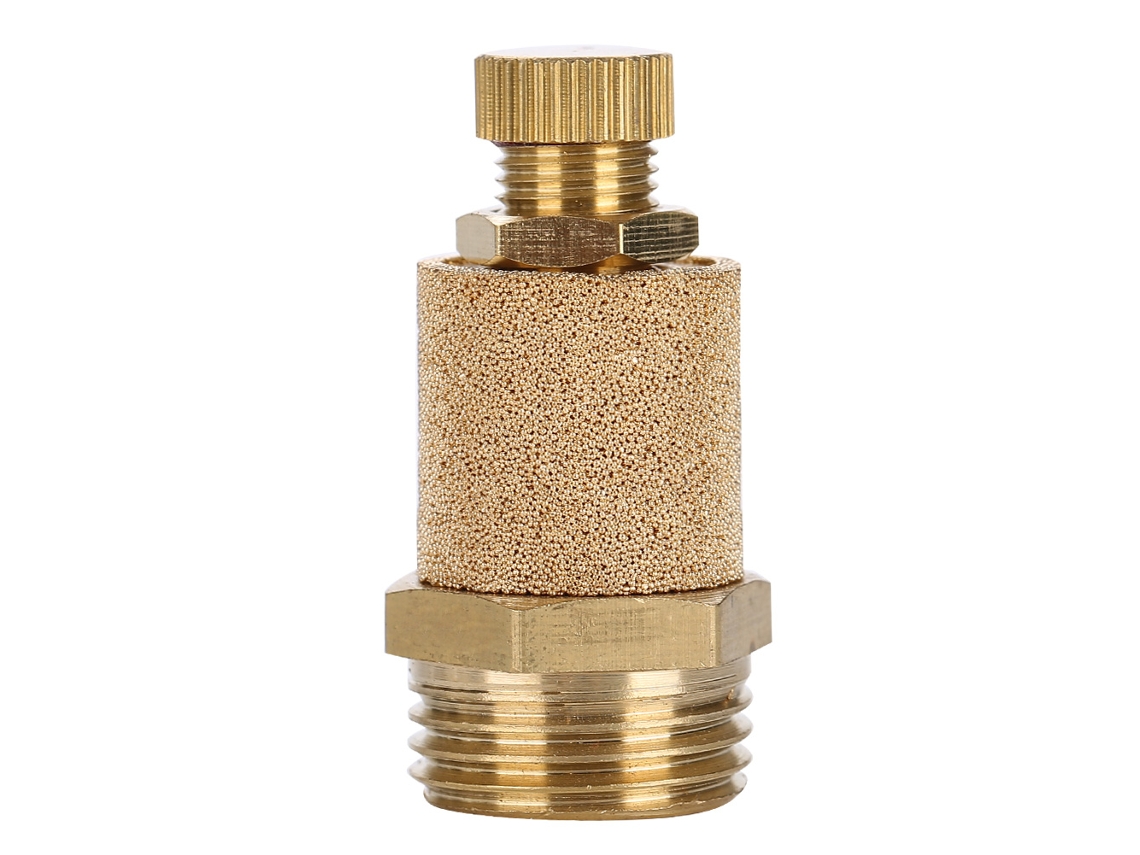 Silenciador De Escape De Latón Para Neumática Com Filtro Reductor De Ruído Rosca Macho G1/2 (1 Peça)